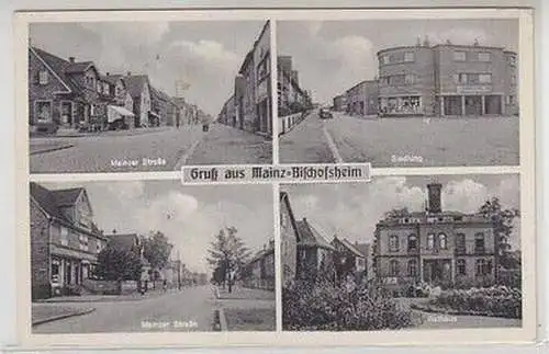 17888 Mehrbild Ak Gruß aus Mainz Bischofsheim um 1940