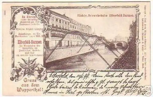 10141 Ak Elektrische Schwebebahn Elberfeld Barmen 1899