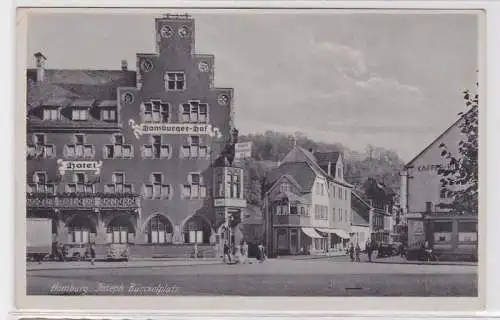 06079 Feldpost AK Homburg - Joseph Bürckelplatz mit Hotel Homburger-Hof 1942