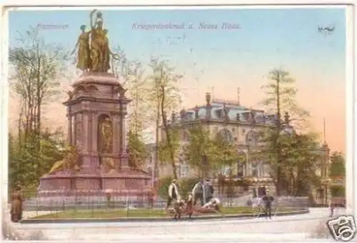 25249 Ak Hannover Kriegerdenkmal und neues Haus 1912