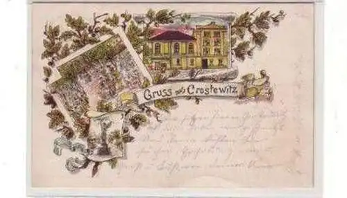 49298 Ak Lithografie Gruss aus Crostewitz Gasthaus 1898