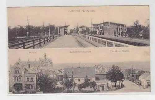 49368 Mehrbild-Ak Bahnhof Heidenau Dresdner Straße 1908