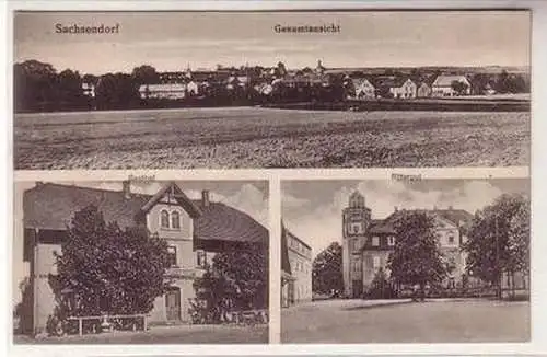 57048 Mehrbild Ak Sachsendorf Gesamtansicht, Gasthof, Rittergut um 1925