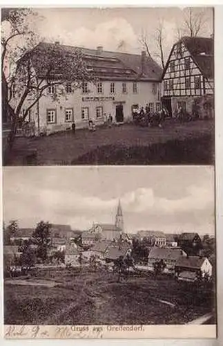 53815 Mehrbild Ak Gruß aus Greifendorf Gasthof und Totalansicht 1907