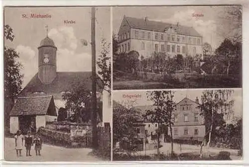 53243 Mehrbild-Ak St. Michaelis Kirche Schule Erbgericht 1918