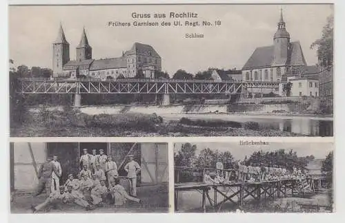 70577 Mehrbild Ak Gruß aus Rochlitz frühere Garnison des Ulanen Regiments Nr.18