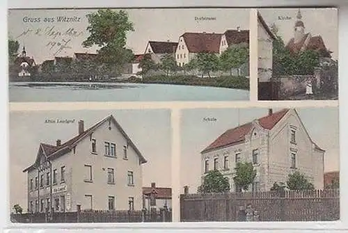 67758 Mehrbild Ak Gruß aus Witznitz Kirche, Schule usw. 1907