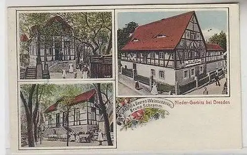 66250 Ak Niedergorbitz bei Dresden Apfel- und Beeren Weinschänke 1928