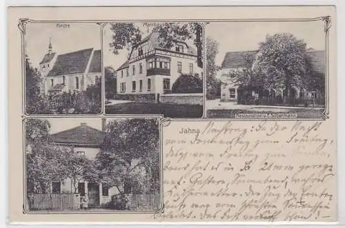 17565 Mehrbild Ak Jahna Restauration Schule Kirche usw. 1909