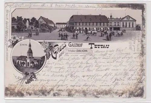 13364 Ak Lithographie Gruß aus Gasthaus Tettau 1904