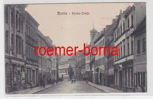 83374 Ak Borna Reichs-Straße m. Postamt um 1920