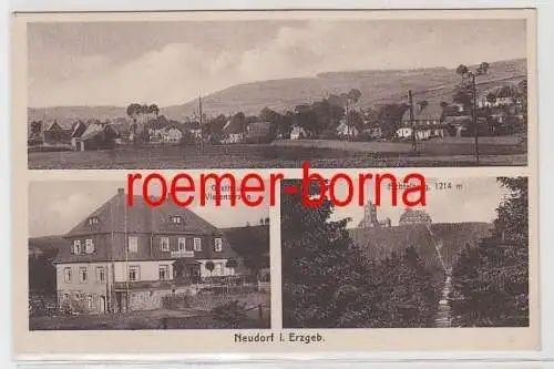 83382 Mehrbild Ak Neudorf im Erzgeb. Gasthaus Vierenstraße 1941