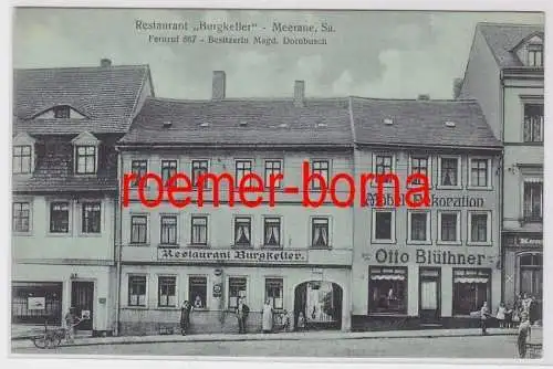 80446 Ak Gruß aus Meerane Restaurant 'Burgkeller' um 1920