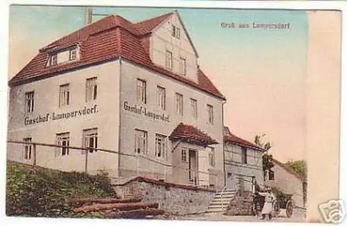 07623 Ak Gruß aus Lampersdorf Gasthof um 1910