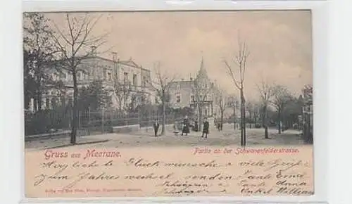 00175 Ak Gruß aus Meerane Schwanfelderstraße 1902