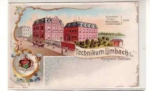 00235 Ak Lithographie Technikum Limbach in Sa. um 1900