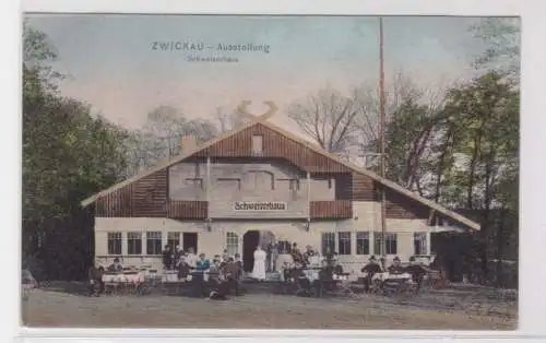 93558 AK Zwickau Ausstellung Schweizerhaus um 1906