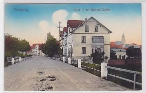 93847 Ak Frohburg Partie in der Bahnhof Strasse 1919