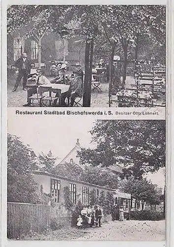 63324 Mehrbild Ak Restaurant Stadtbad Bischofswerda 1915