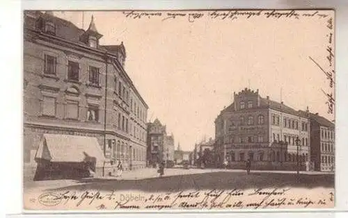 61570 Ak Döbeln Strassenansicht Hotel und Restaurant Kronprinz 1901