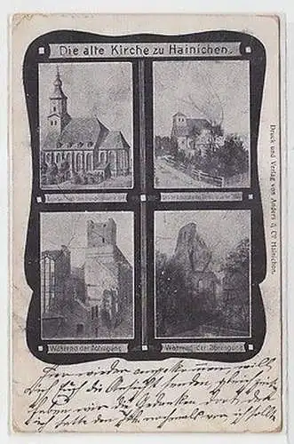 62199 Mehrbild Ak Die alte Kirche zu Hainichen 1906