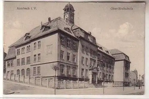 60118 Ak Auerbach im Vogtland Ober-Realschule 1926