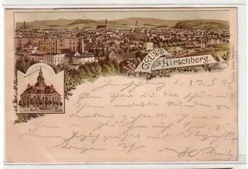 60158 Ak Lithographie Gruss aus Hirschberg 1896