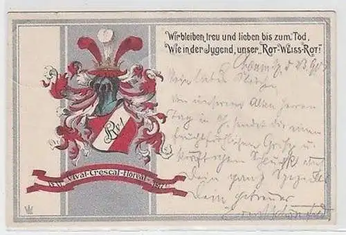 60933 Studentika Ak Burschenschaftswappen Chemnitz ? 1905