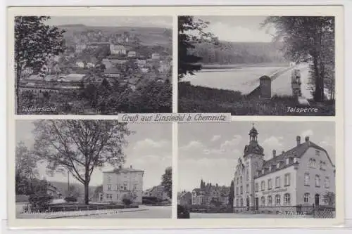 81291 Mehrbild Ak Gruß aus Einsiedel b. Chemnitz Teilansicht, Talsperre usw 1940