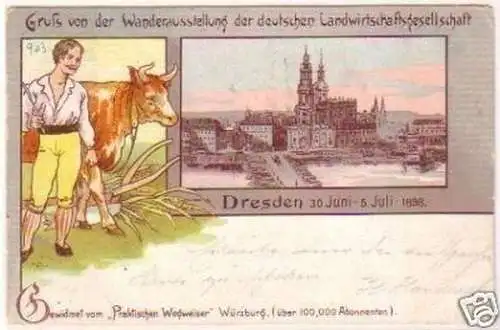 26538 Ak Lithographie Wanderausstellung Dresden 1898