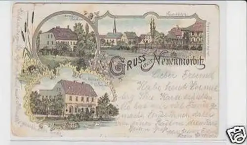 25485 Ak Lithographie Gruss aus Neuenmörbitz 1899