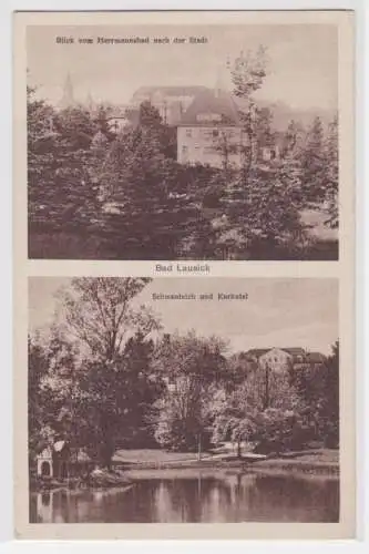 81087 Mehrbild Ak Bad Lausick Blick vom Herrmannsbad, Schwanteich und Kurhotel