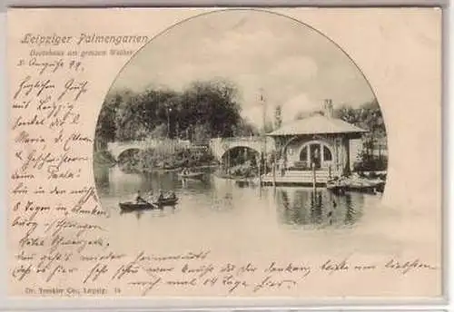 17/20 Ak Leipzig Palmengarten Bootshaus 1899