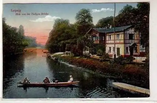 17/71 Ak Leipzig Blick von der heiligen Brücke 1916