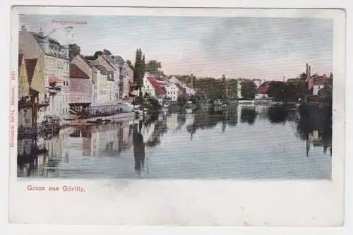 907985 Ak Gruss aus Görlitz Pragerstrasse 1904