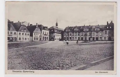 91122 AK Neusalza-Spremberg - Der Obermarkt m. Zahnpraxis & Rathskeller 1952