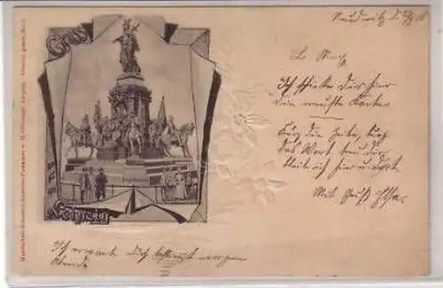 19/15 geprägte Ak Leipzig Siegesdenkmal 1900