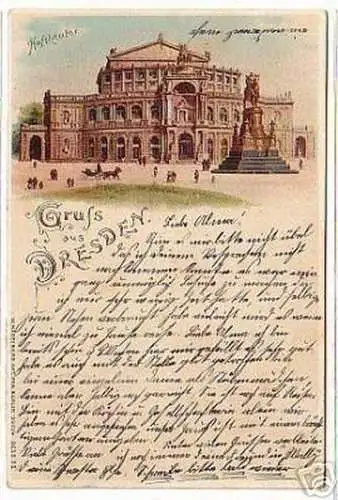 08050 Ak Lithographie Gruß aus Dresden 1907