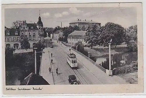 40976 Ak Cottbus Sandower Brücke um 1940