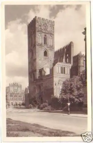 25701 Ak Frankfurt Oder Marienkirche mit Rathaus 1955