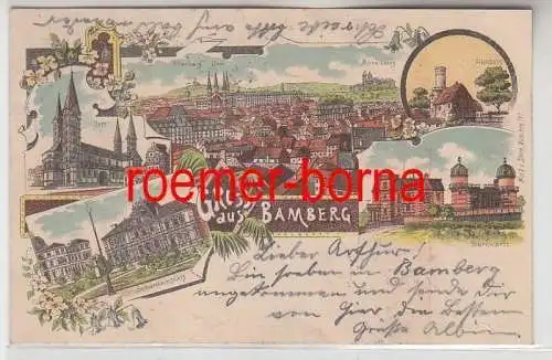 83618 Ak Lithografie Gruss aus Bamberg 1902