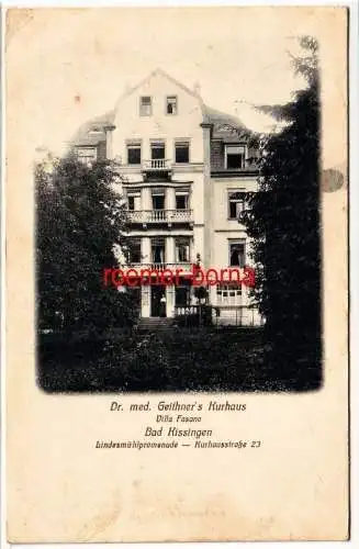 80214 Ak Bad Kissingen Dr. med. Geithner´s Kurhaus 1916