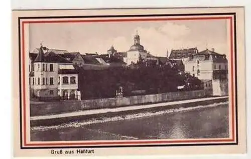 42300 Ak Gruß aus Haßfurt Totalansicht um 1910