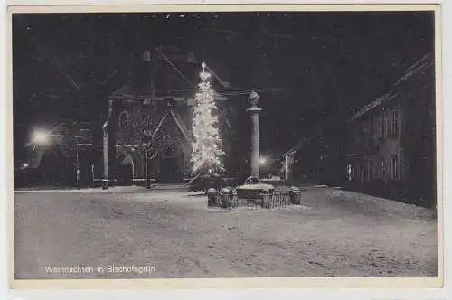 47654 Foto Ak Weihnachten in Bischofsgrün unter Schneedecke um 1940