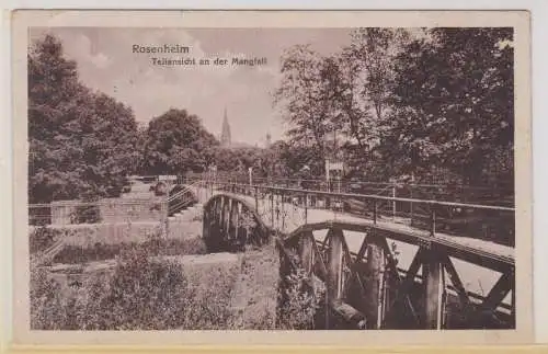 18246 Feldpost Ak Rosenheim Teilansicht an der Mangfall 1918