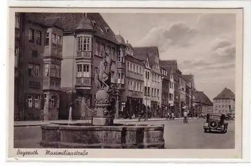 51166 Ak Bayreuth Maximilianstraße mit Verkehr 1940