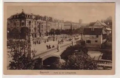 51548 Feldpost Ak Bayreuth Partie an der Ludwigsbrücke 1917