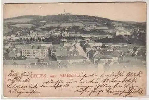 52167 Ak Gruss aus Amberg Totalansicht 1898