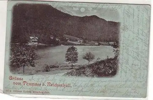 37244 Mondscheinkarte Grüsse vom Thumsee bei Reichenhall 1899