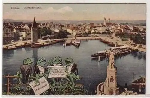 29298 Froschkonzert Ak Lindau Hafeneinfahrt 1908